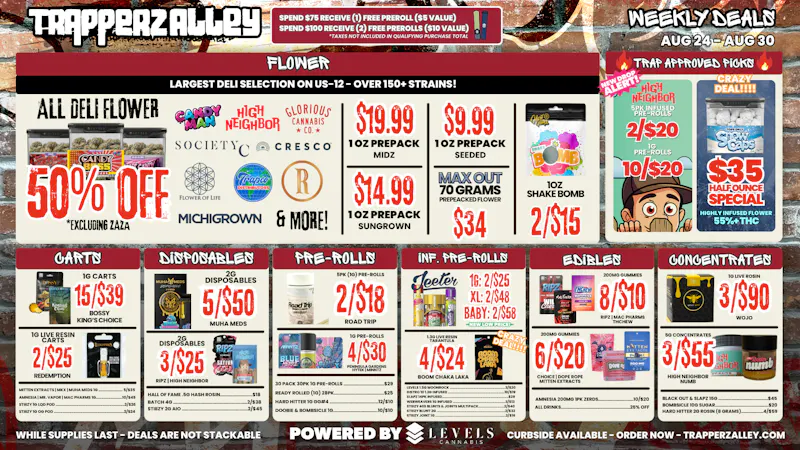 Trapperz Alley - New Buffalo 50% OFF ALL DELI FLOWER - OVER 150+ STRAINS!