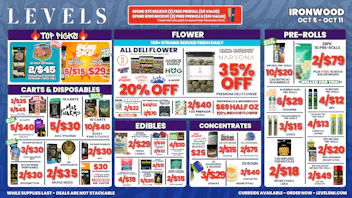 Levels Cannabis - Ironwood 20% OFF DELI FLOWER - LARGEST SELECTION IN THE UP!