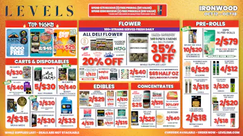 Levels Cannabis - Ironwood 20% OFF DELI FLOWER - LARGEST SELECTION IN THE UP!