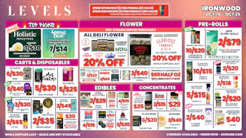 Levels Cannabis - Ironwood 20% OFF DELI FLOWER - LARGEST SELECTION IN THE UP!