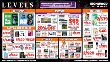 Levels Cannabis - Ironwood 20% OFF DELI FLOWER - LARGEST SELECTION IN THE UP!