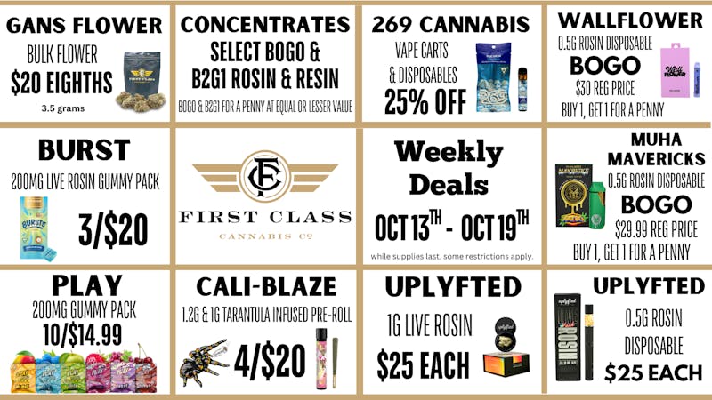 First Class Lansing (formerly Dispo) Weekly Deals 10/13 - 10/19/25