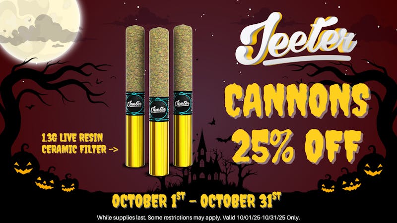 First Class Lansing (formerly Dispo) 25% Off Jeeter Cannons