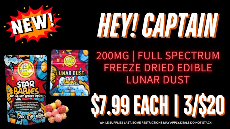 First Class Lansing (formerly Dispo) Hey! Captain Freeze Dried Candy and Powder