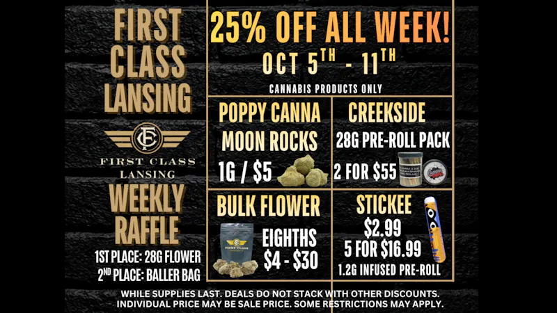 First Class Lansing 25% OFF ALL WEEK!