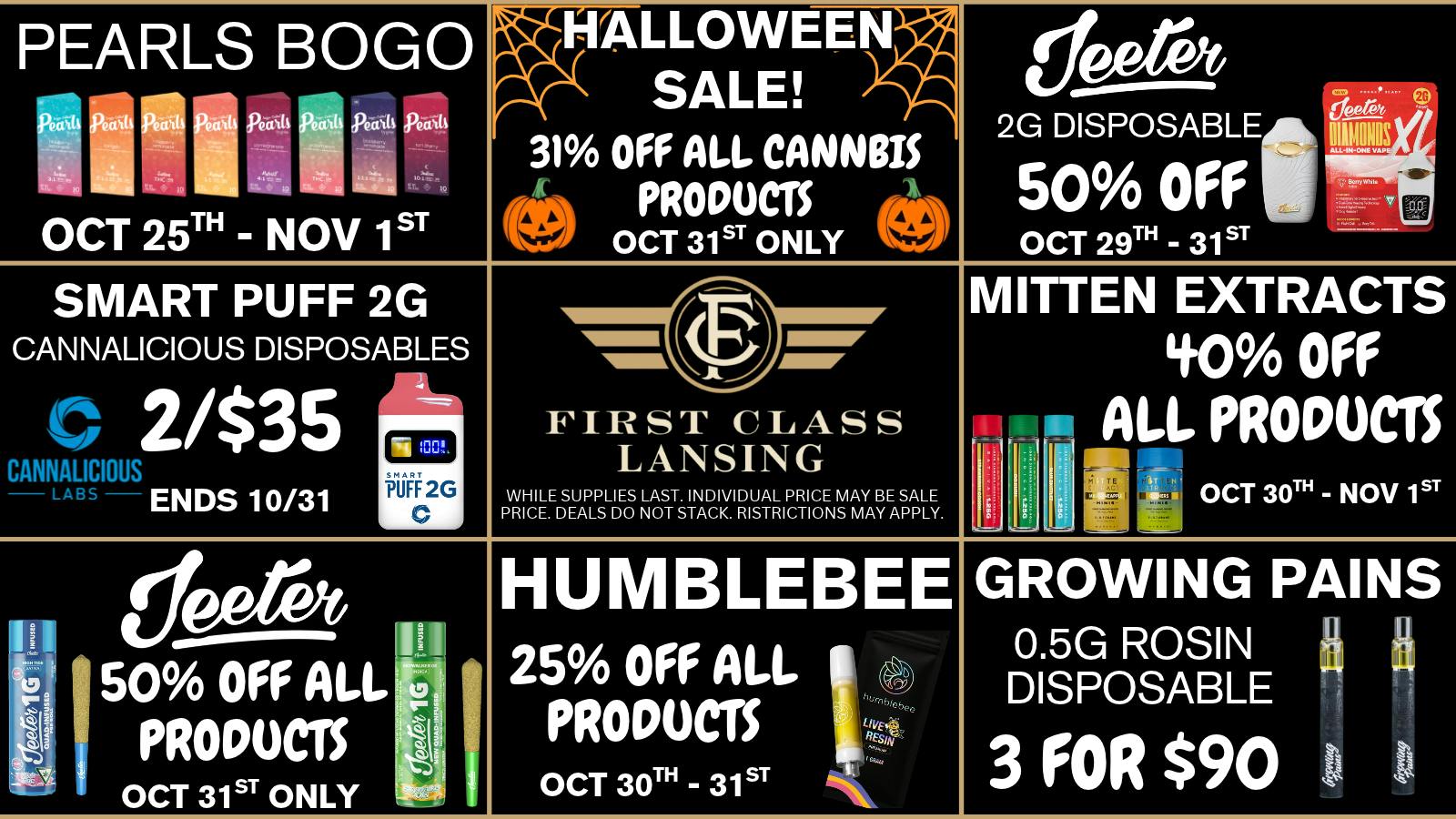 First Class Lansing 👻 HALLOWEEN DEALS 🎃