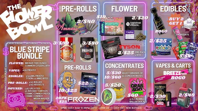 The Flower Bowl - New Buffalo (NOW OPEN) CRISP FALL DEALS!