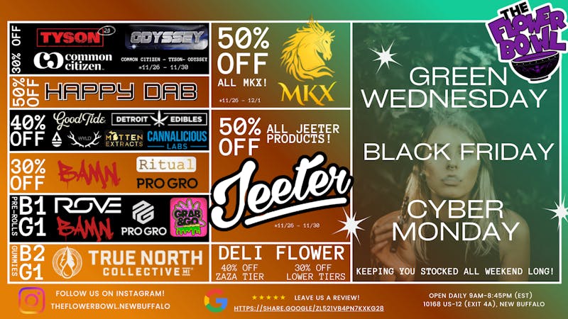 The Flower Bowl - New Buffalo (NOW OPEN) GREEN WEDNESDAY- BLACK FRIDAY - CYBER MONDAY