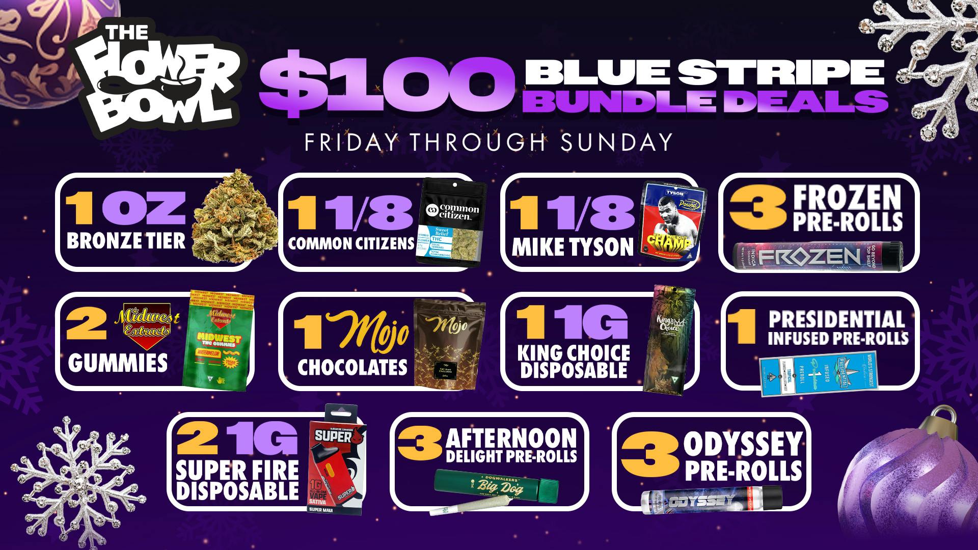 The Flower Bowl - New Buffalo (NOW OPEN) Flower Bowl $100 Blue Stripe Holiday Bundles! 2025