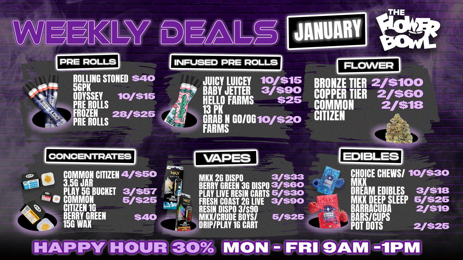 The Flower Bowl - New Buffalo (NOW OPEN) January Weekly Deals At The Flower Bowl Shop Today