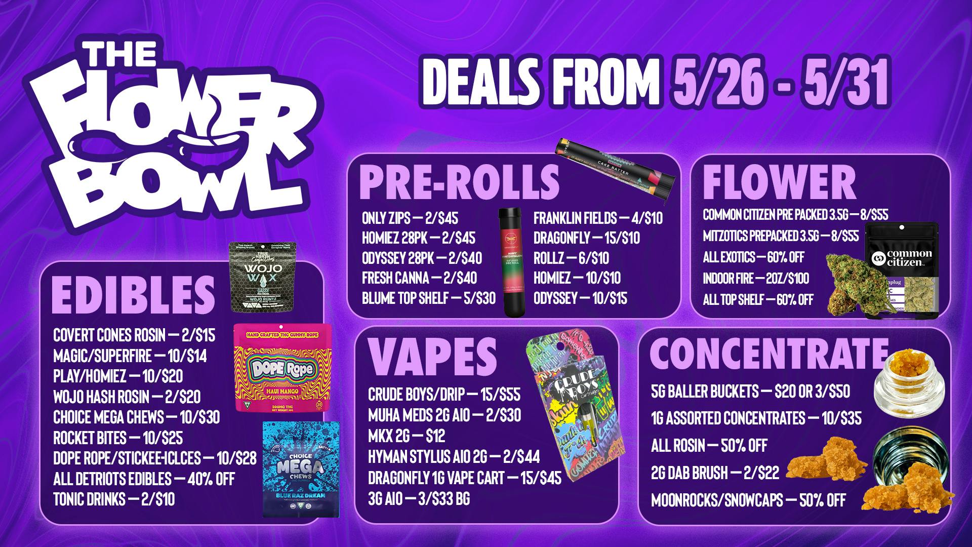 The Flower Bowl - New Buffalo (NOW OPEN) Flower Bowl Weekly Deals: Purple Savings All Week!