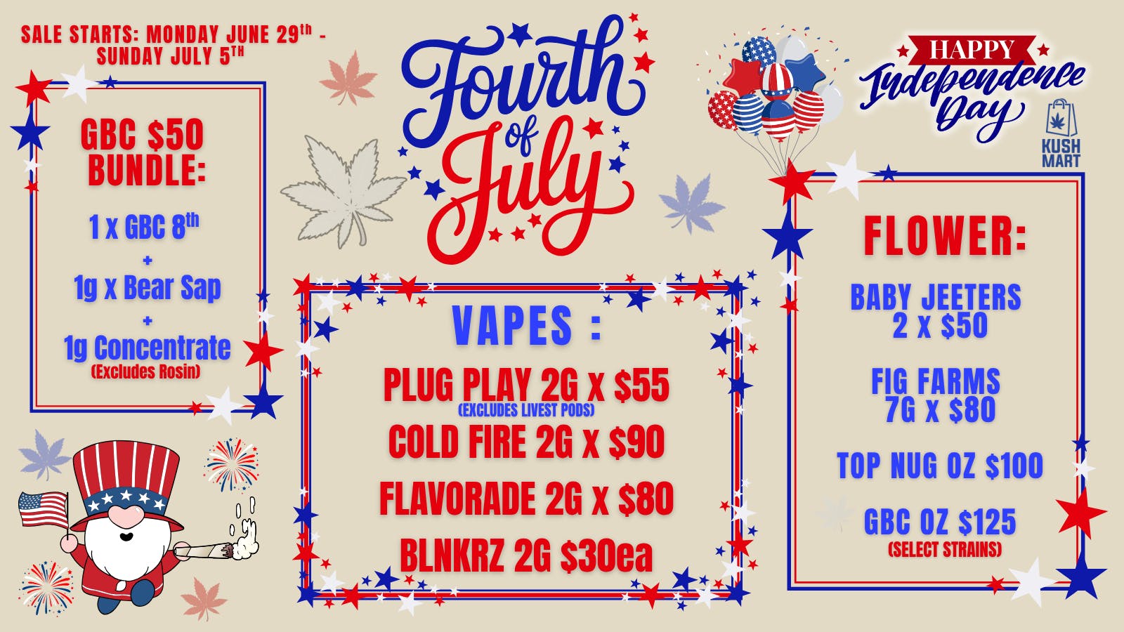 SUPPLY - Bloomington 4th of July Deals!!