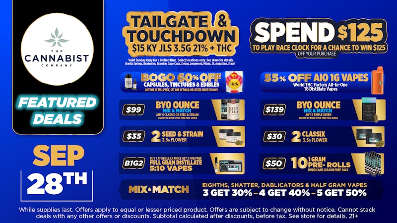 Cannabist Delray Beach 9.28.25 Specials!