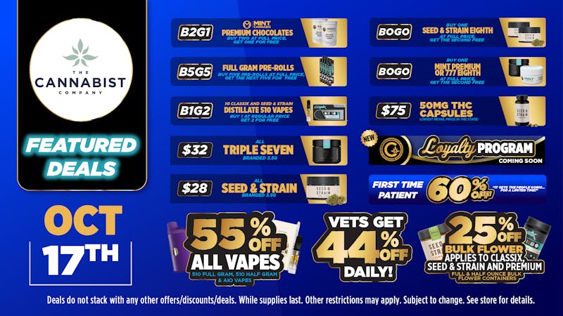 Cannabist Bonita Springs 10.17.25 Specials!