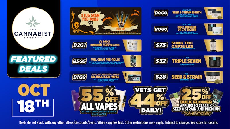 Cannabist Sarasota 10.18.25 Specials!