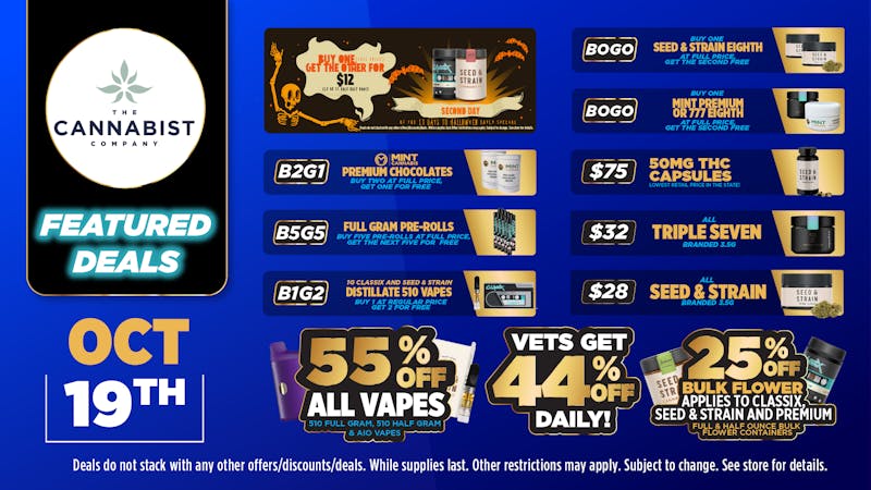Cannabist Jacksonville 10.19.25 Specials!