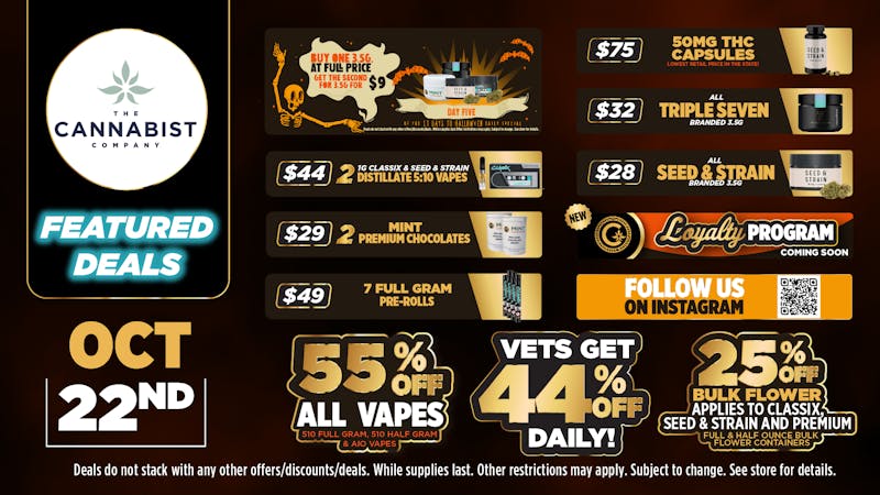 Cannabist Melbourne 10.22.25 Specials!