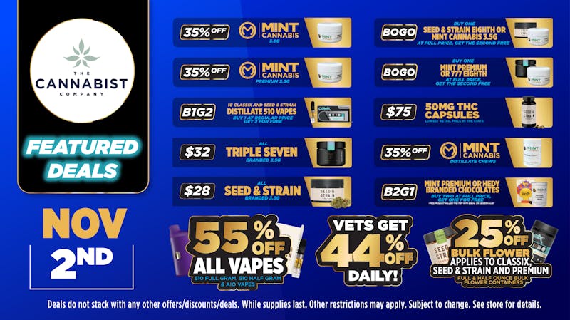 Cannabist Jacksonville 11.02.25 Specials