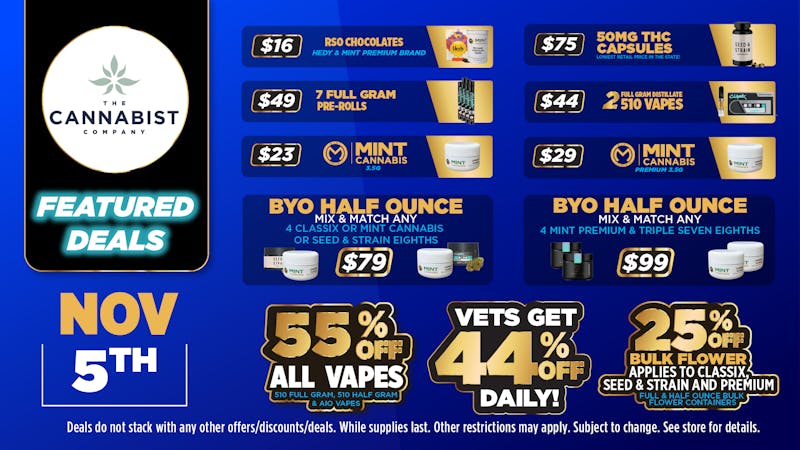 Cannabist Miami Pinelake 11.05.25 Specials
