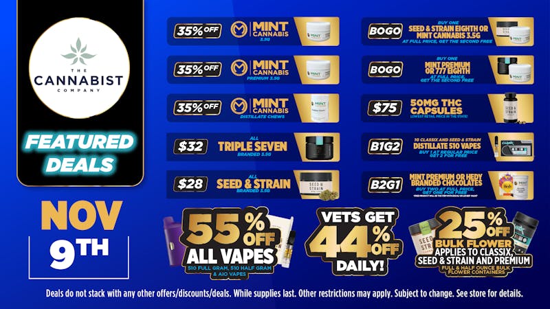 Cannabist Gainesville 11.09.25 Specials