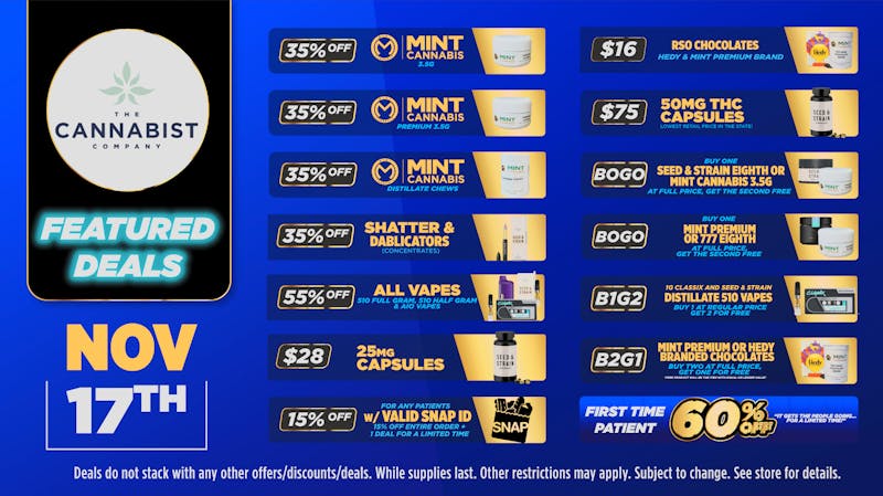 Cannabist Jacksonville 11.17.2025 Specials