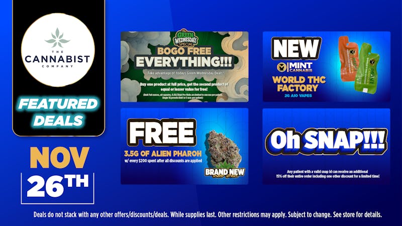 Cannabist Gainesville 11.26.25 Specials