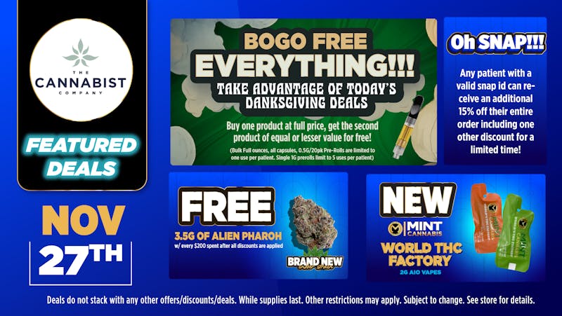 Cannabist Cape Coral 11.27.25 Danksgiving Specials