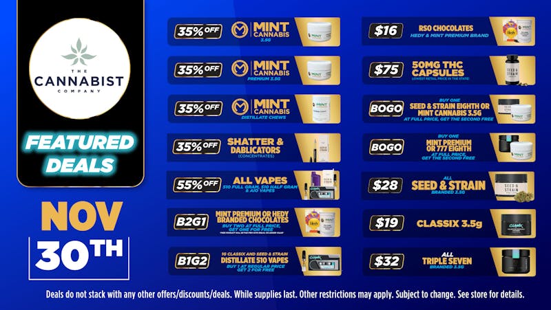 Cannabist Bradenton 11.30.25 Specials