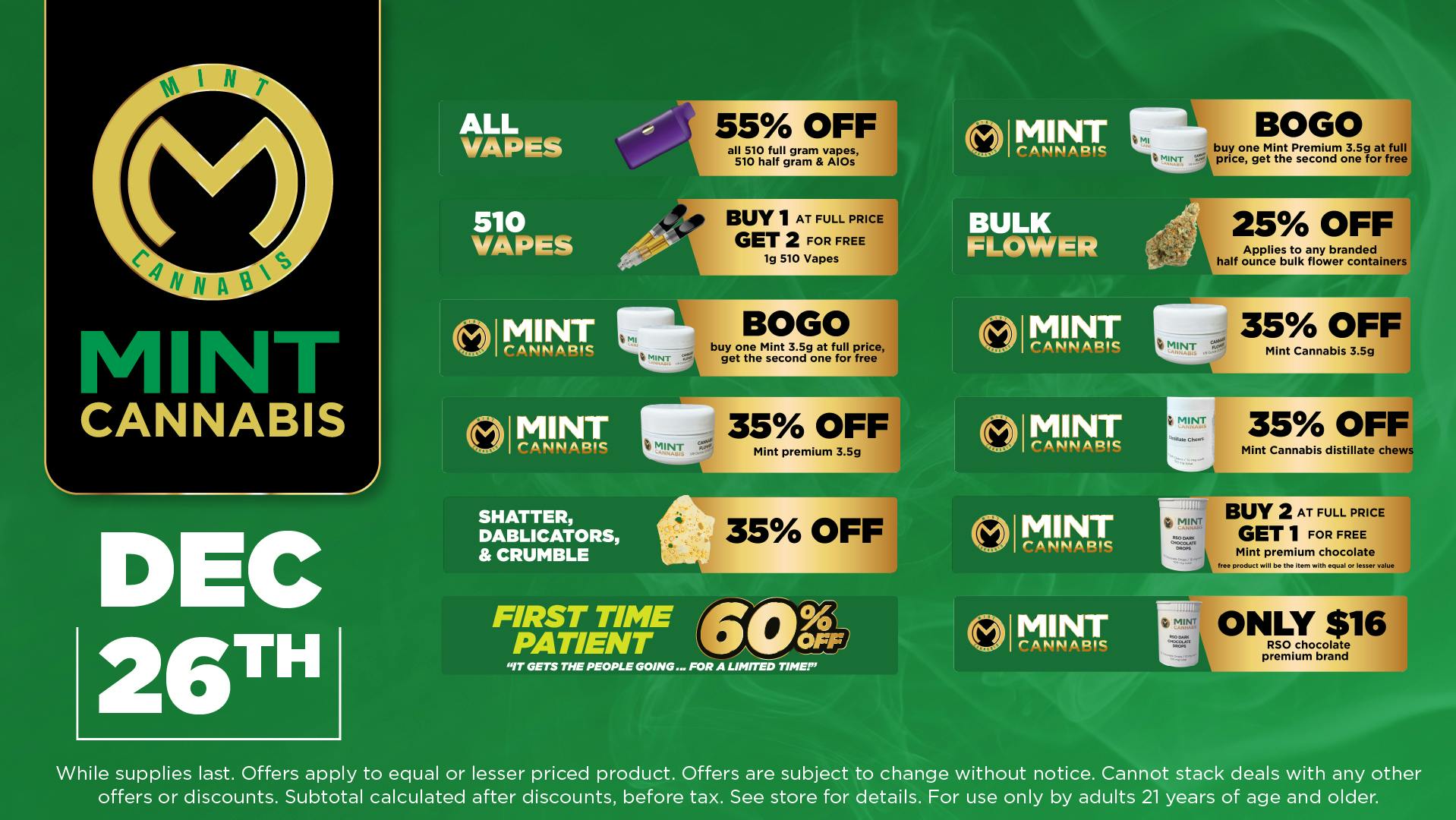 Cannabist Miami Pinelake Mint Cannabis 12.26.25 Deals