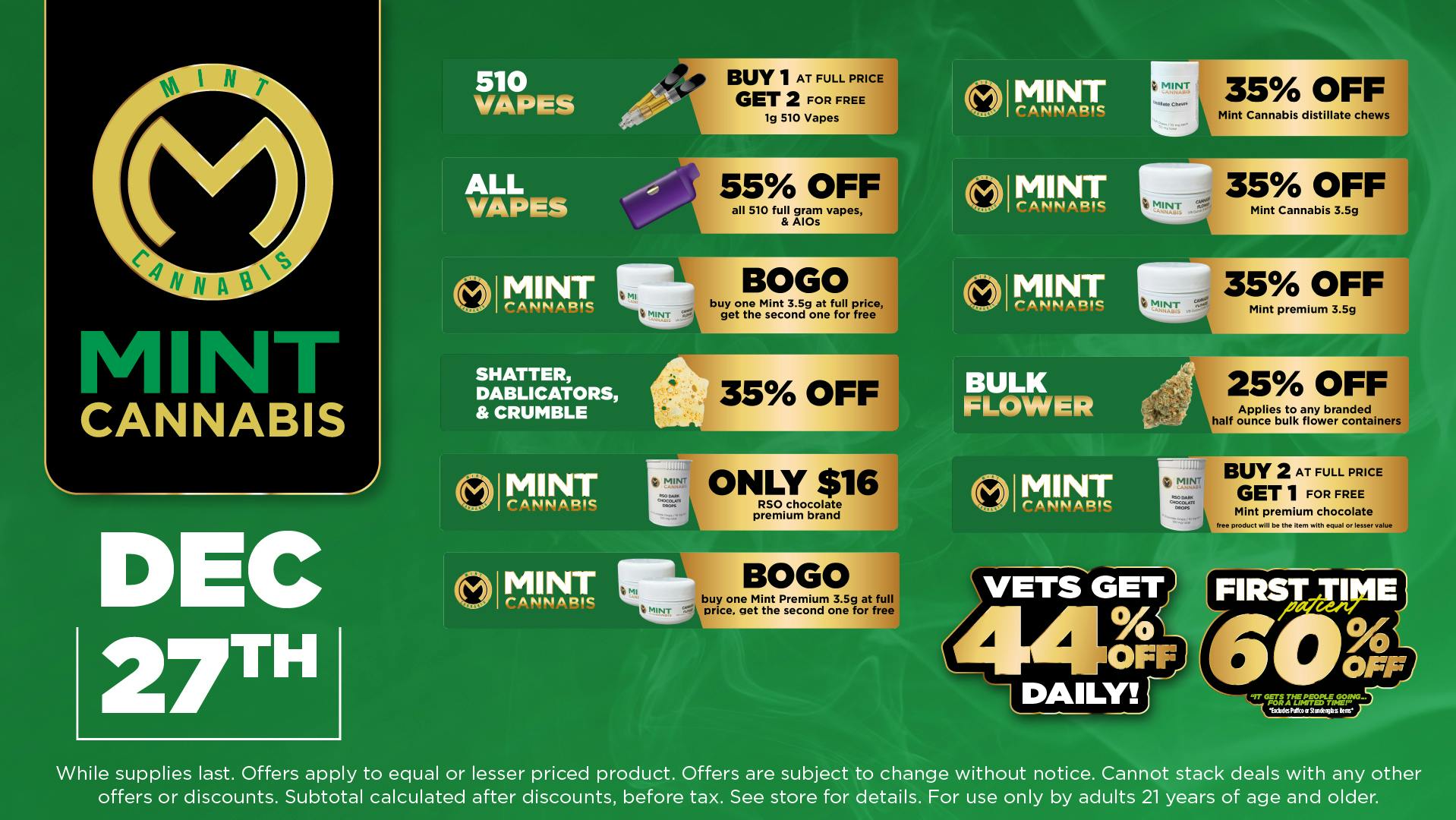 Cannabist Brandon Holiday Deals 12.27.25