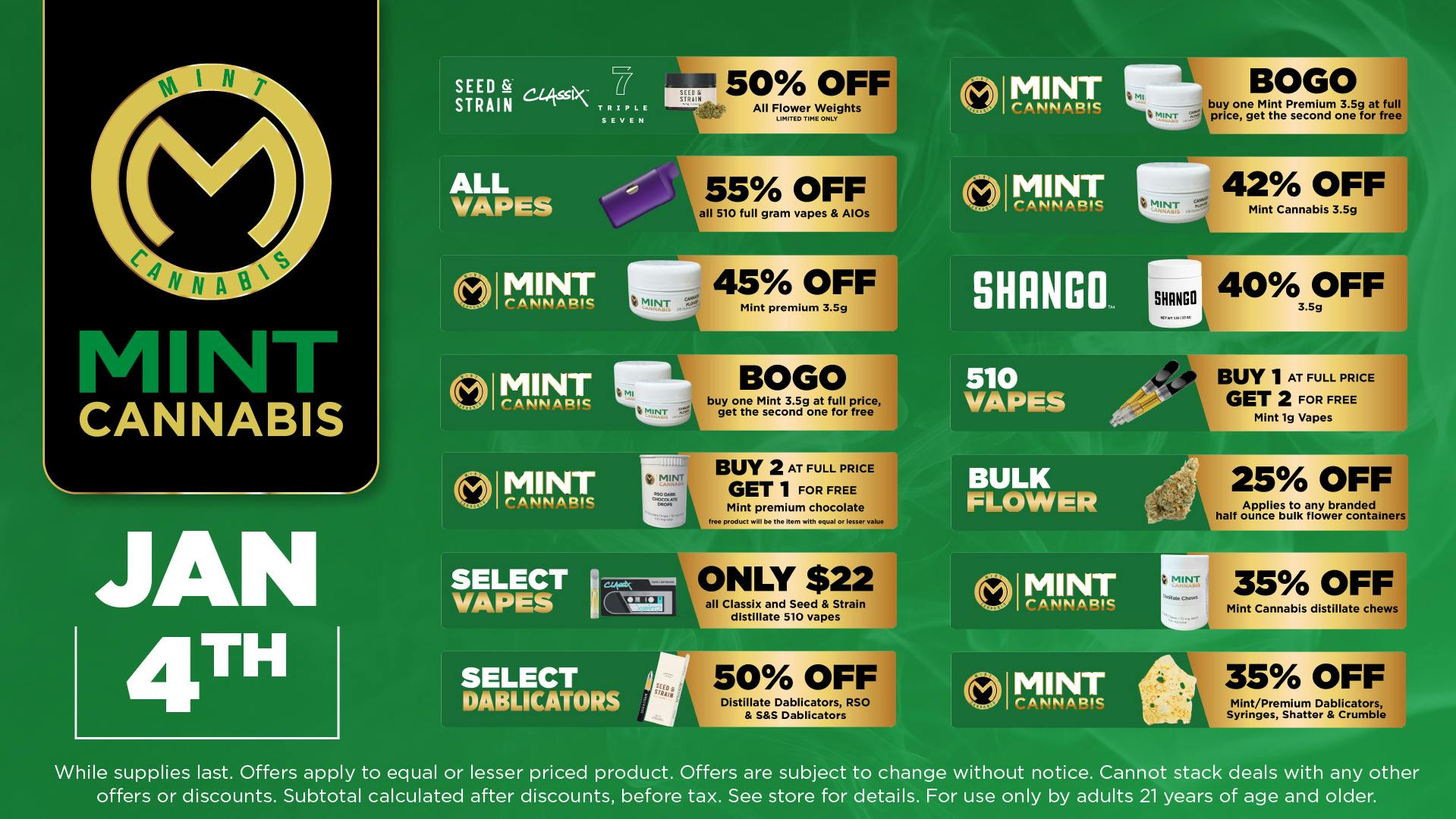 Cannabist Sarasota 01.04.26 Specials!