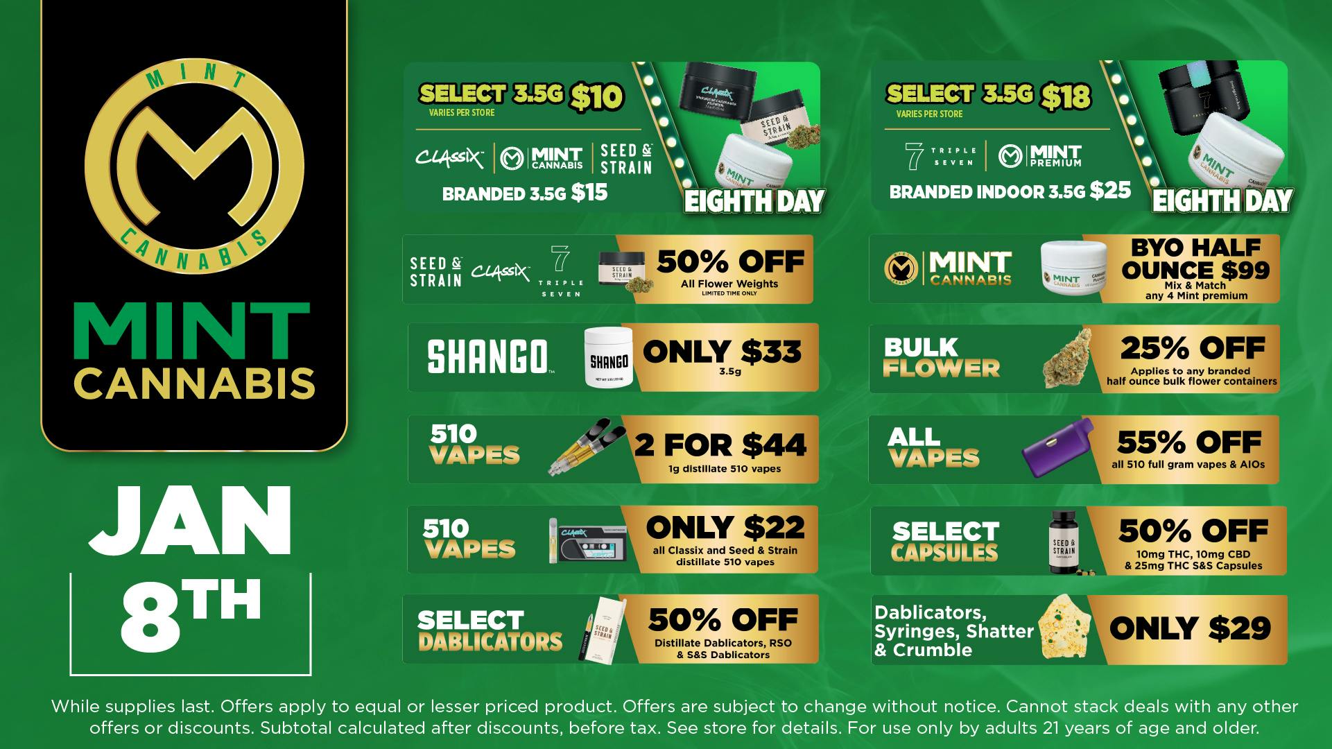 Cannabist Melbourne 1.8.2026 Specials