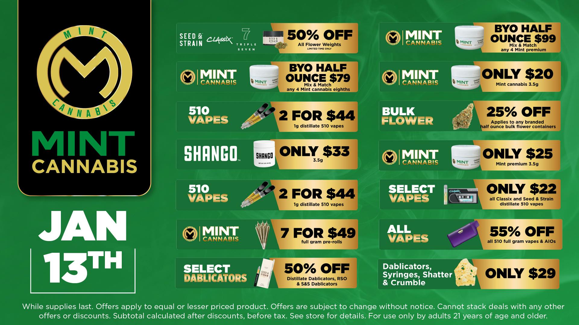 Cannabist St. Augustine 1.13.2026 Specials