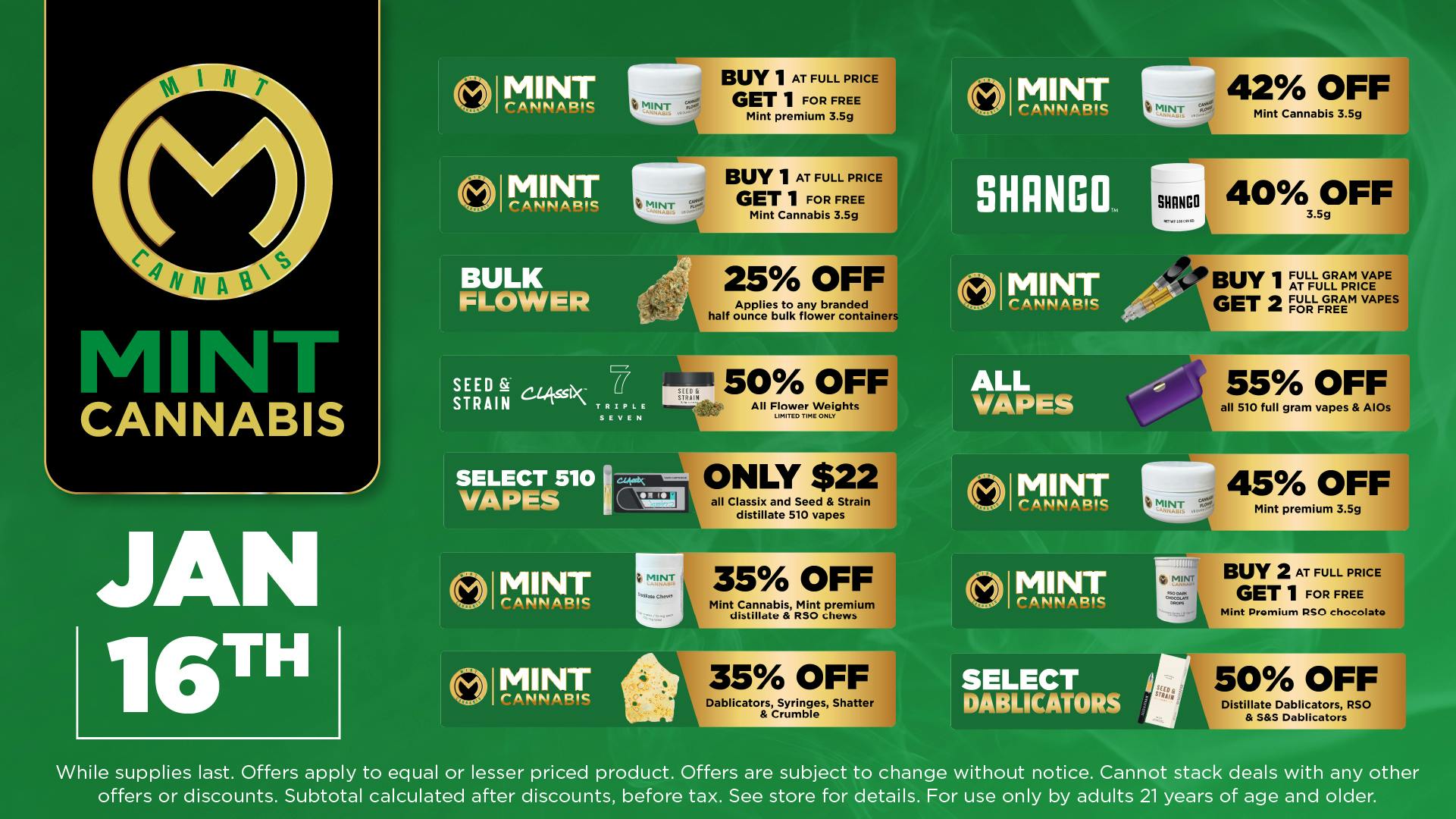 Cannabist Miami Pinelake 1.16.2026 Specials