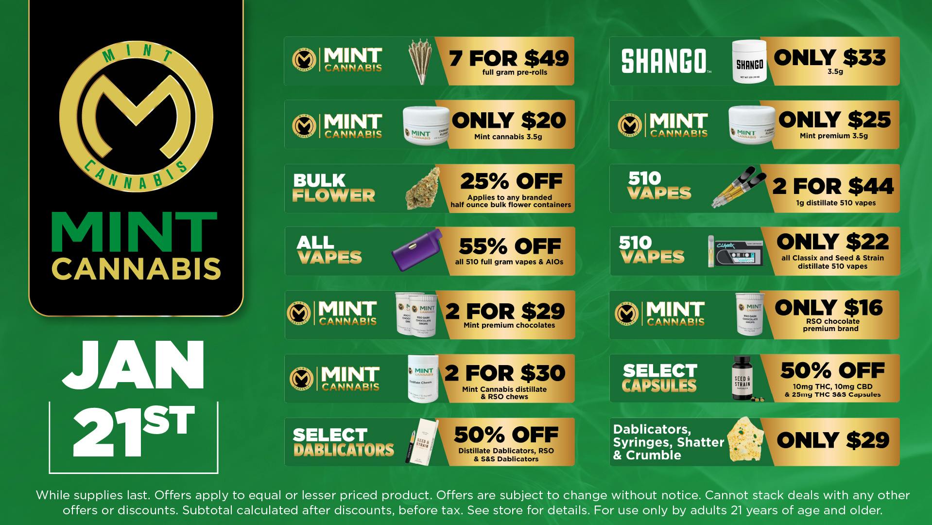 Cannabist Gainesville Mint Cannabis 1.21.26 Deals