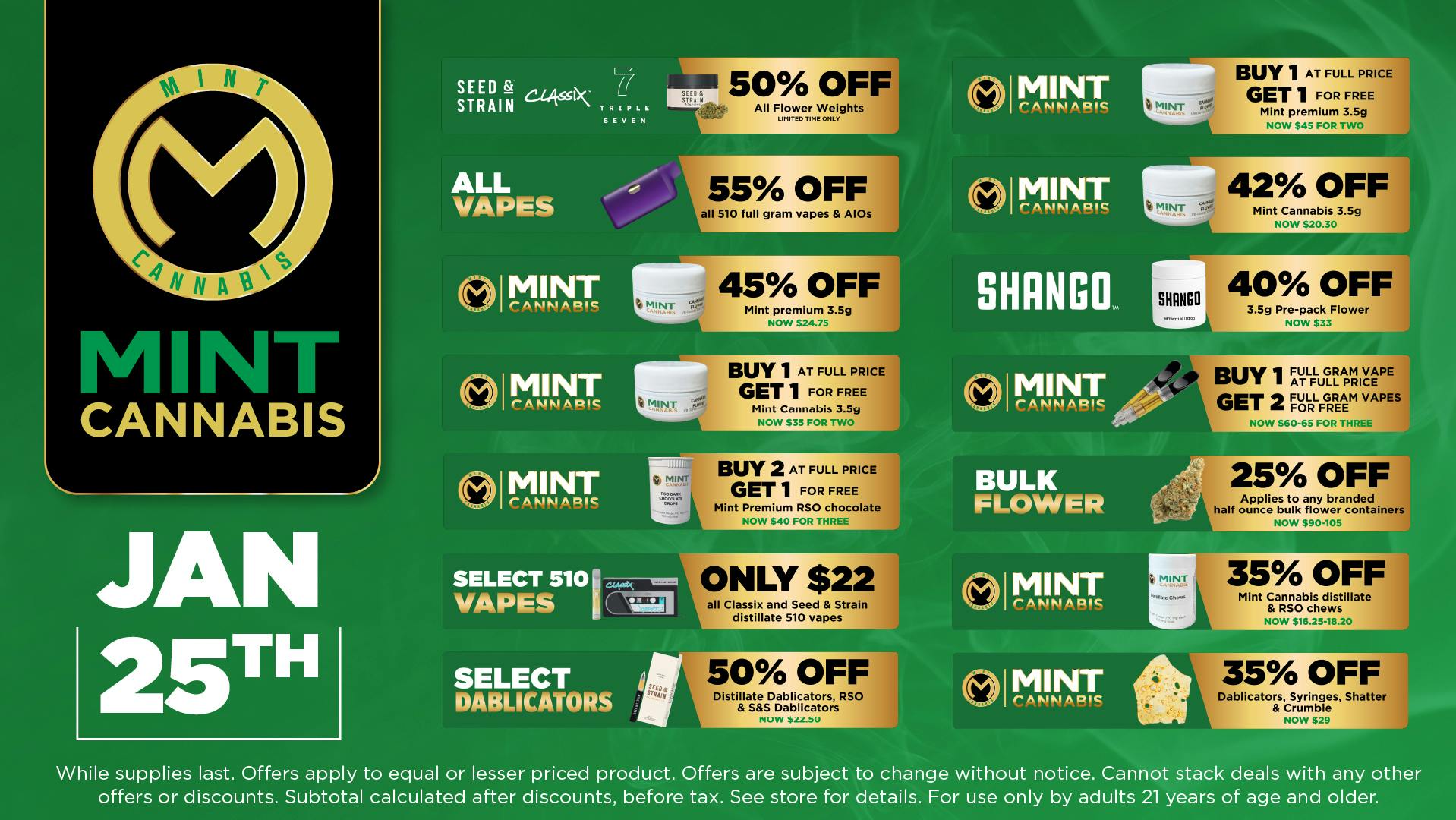 Cannabist Brandon Mint Cannabis 1.25.26 Deals