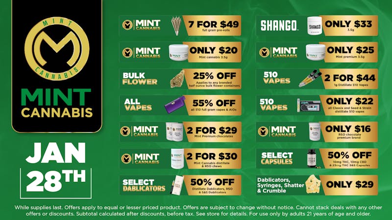 Cannabist Brandon 1.28.26 Specials!