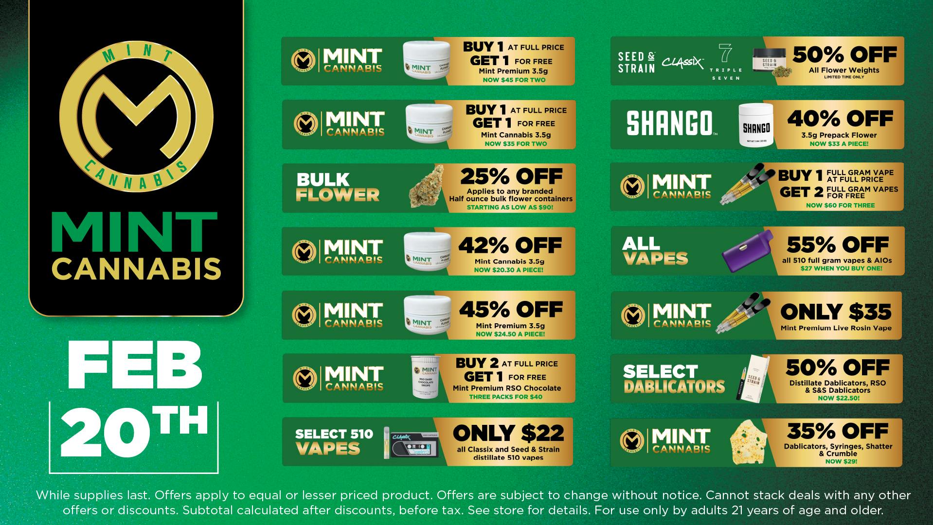 Cannabist Brandon Mint Cannabis 02.21.26 Deals