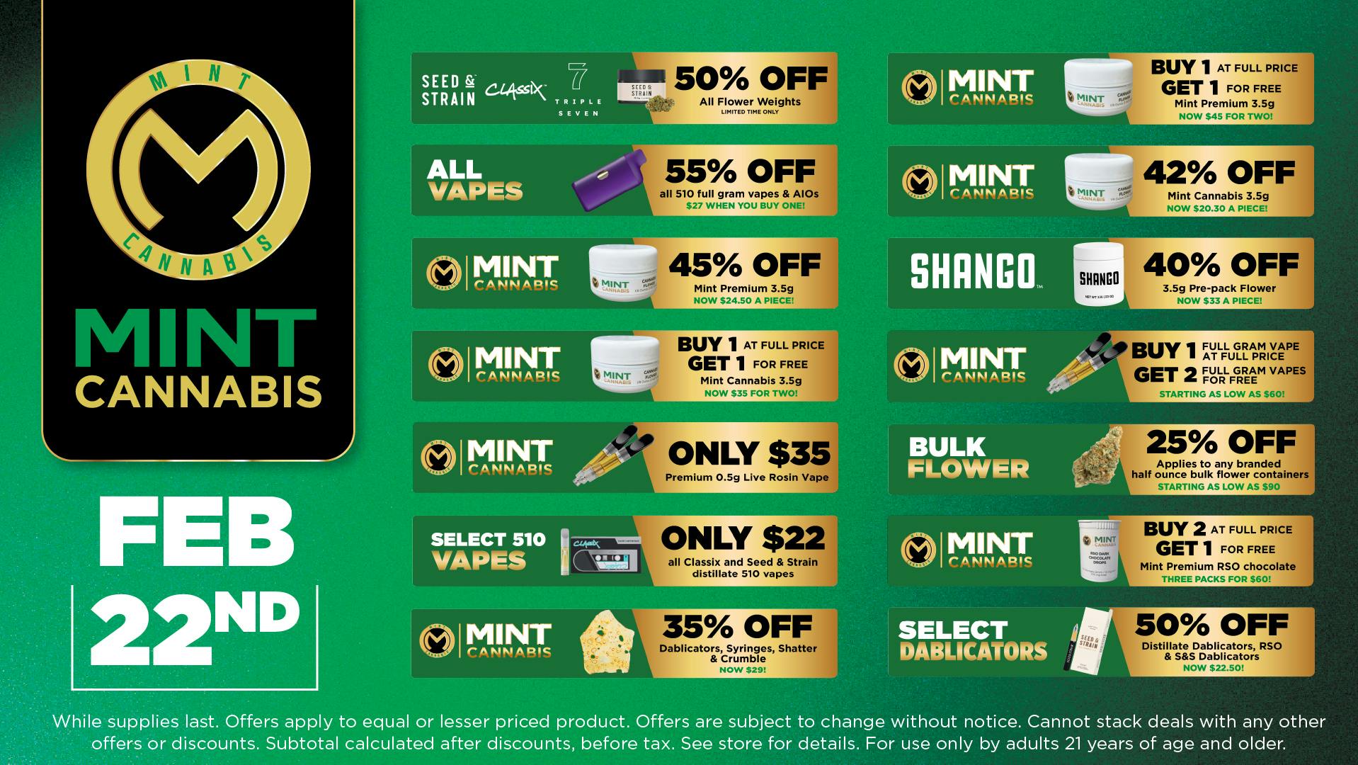 Cannabist Sarasota Mint Cannabis 02.22.26 Deals