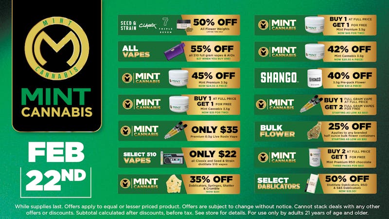 Cannabist Brandon Mint Cannabis 02.22.26 Deals
