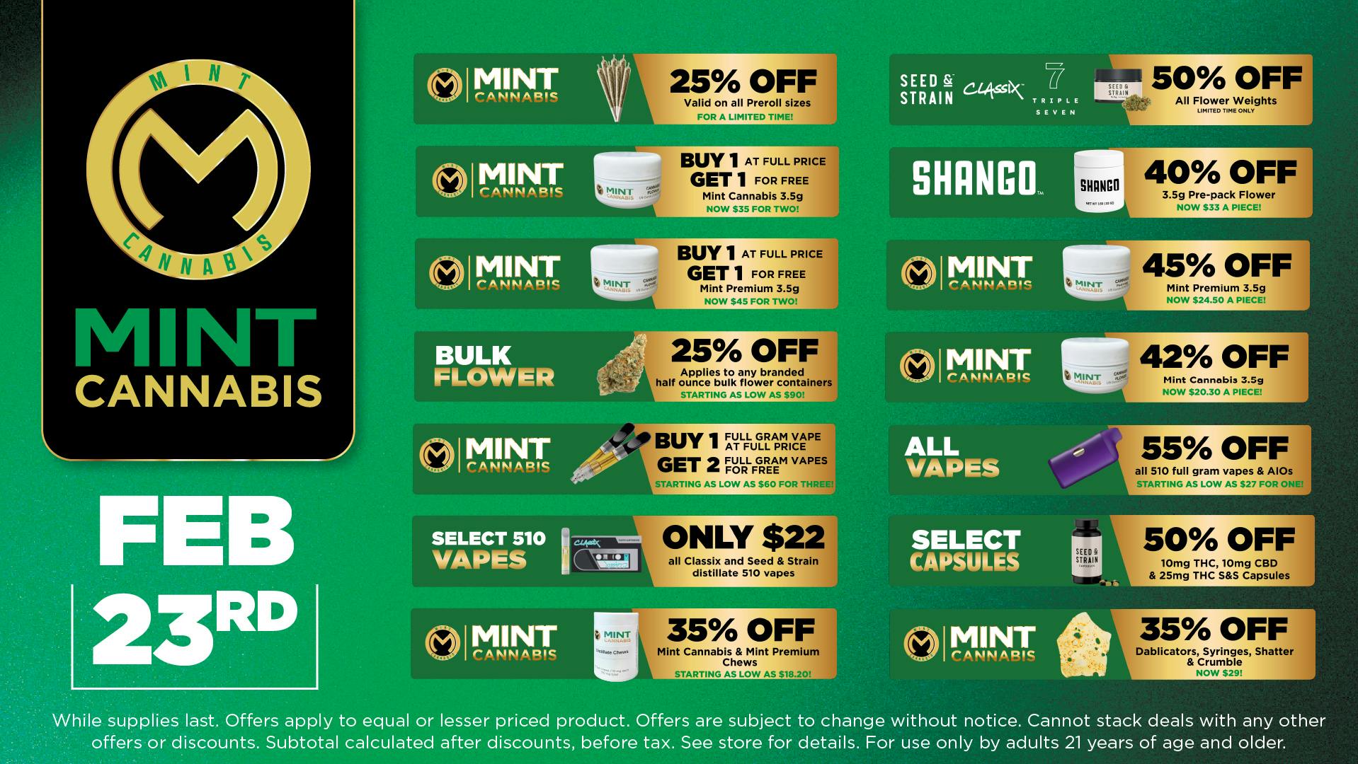 Cannabist Sarasota Mint Cannabis 02.22.26 Deals