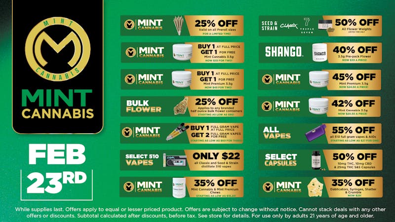 Cannabist St. Augustine Mint Cannabis 02.22.26 Deals