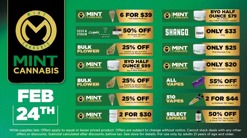 Cannabist Delray Beach Mint Cannabis 02.24.26 Deals