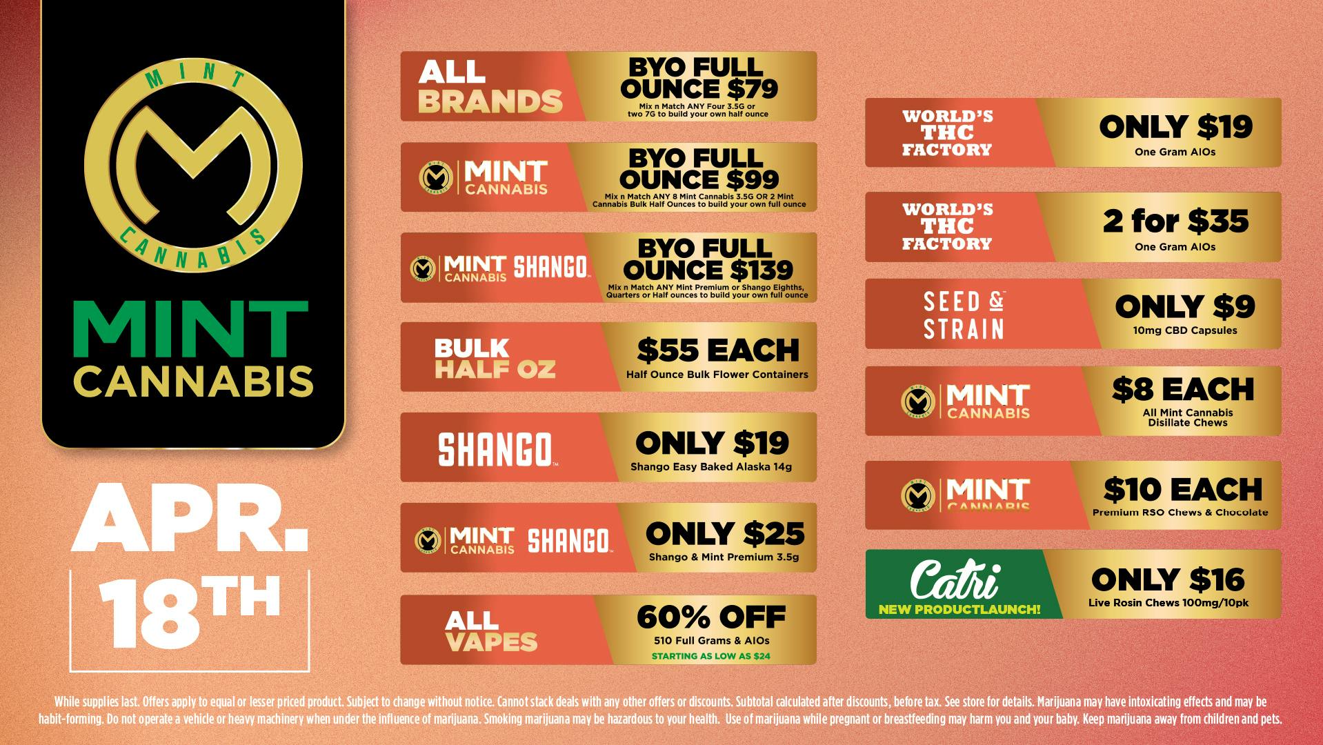 Cannabist Miami Pinelake Mint Cannabis 04.18.26 Deals