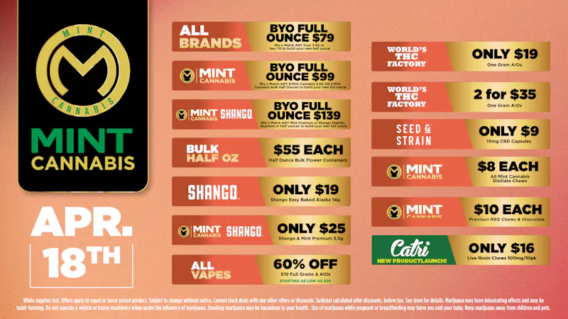 Cannabist Orlando Mint Cannabis 04.18.26 Deals