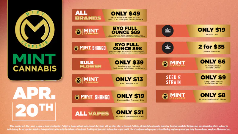 Cannabist Delray Beach Mint Cannabis 04.20.26 Deals