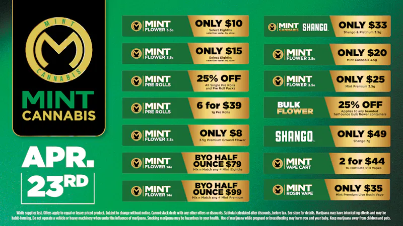 Cannabist Stuart Mint Cannabis 04.23.26 Deals