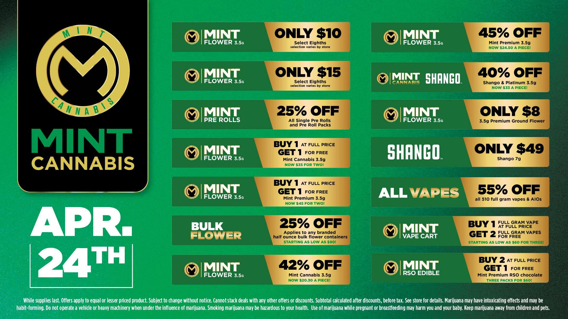 Cannabist Gainesville Mint Cannabis Deals 04.24.26