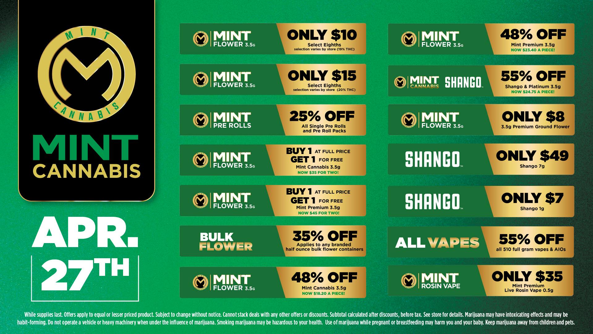 Cannabist Sarasota Mint Cannabis Deals 04.27.26