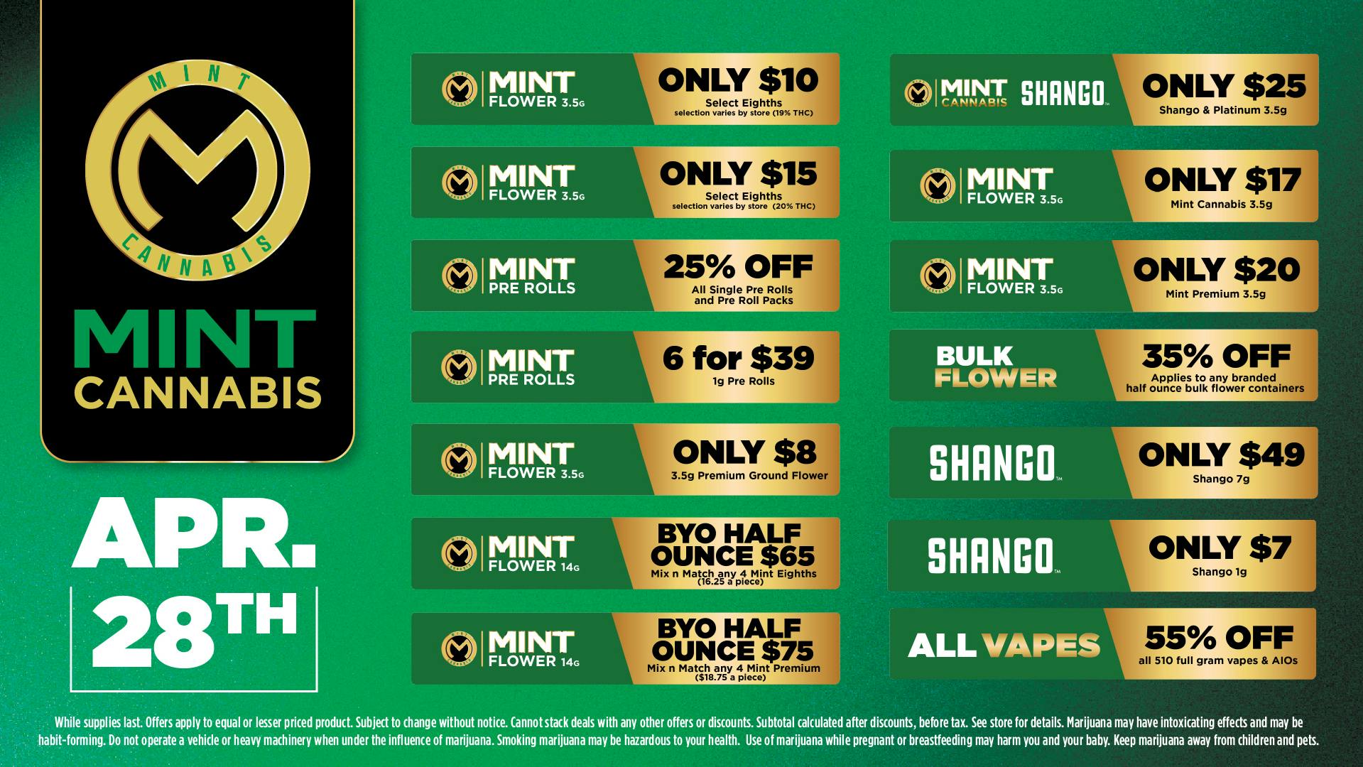 Cannabist Melbourne 04.28.26 Mint Specials